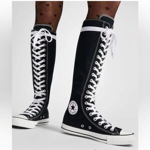 Converse Black and White Lace Up Boots